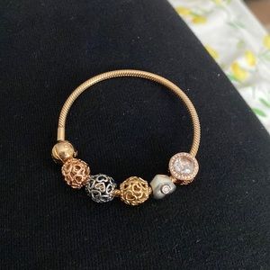 Pandora Rose Gold 7.5 “ bracelet